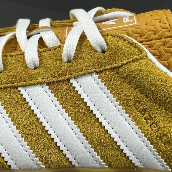 Adidas Originals Gazelle Indoor Gum Sole Trainers In Mustard Yellow - White - Picture 10 of 10